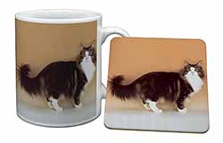 Norwegian Forest Cat Mug and Coaster Set