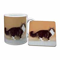 Norwegian Forest Cat Mug and Coaster Set