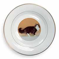 Norwegian Forest Cat Gold Rim Plate Printed Full Colour in Gift Box