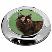 Tortoiseshell Maine Coon Cat Make-Up Round Compact Mirror