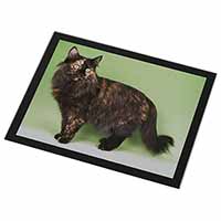 Tortoiseshell Maine Coon Cat Black Rim High Quality Glass Placemat