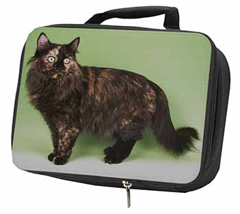 Tortoiseshell Maine Coon Cat Black Insulated School Lunch Box/Picnic Bag