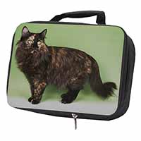 Tortoiseshell Maine Coon Cat Black Insulated School Lunch Box/Picnic Bag