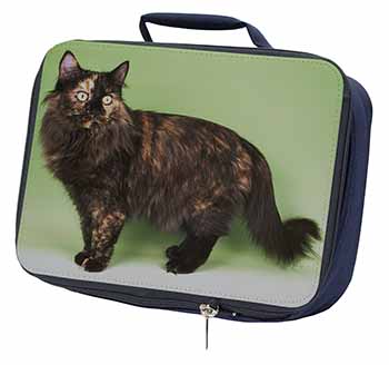 Tortoiseshell Maine Coon Cat Navy Insulated School Lunch Box/Picnic Bag
