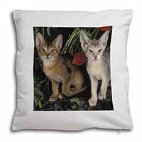 Abyssinian Cats by Poppies Soft White Velvet Feel Scatter Cushion
