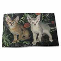 Large Glass Cutting Chopping Board Abyssinian Cats by Poppies