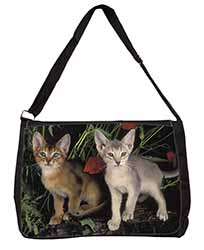 Abyssinian Cats by Poppies Large Black Laptop Shoulder Bag School/College