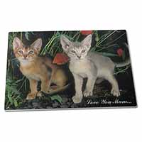 Large Glass Cutting Chopping Board Abyssinian Cats 