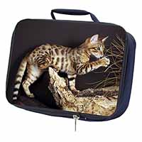 A Gorgeous Bengal Kitten Navy Insulated School Lunch Box/Picnic Bag