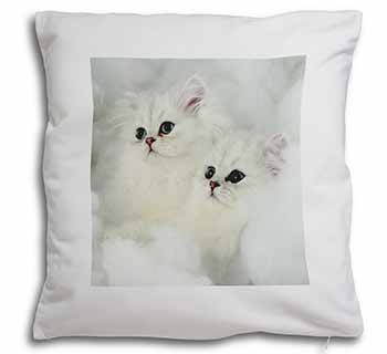 White Chinchilla Kittens Soft White Velvet Feel Scatter Cushion