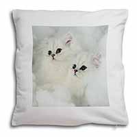 White Chinchilla Kittens Soft White Velvet Feel Scatter Cushion