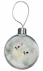 White Chinchilla Kittens Christmas Bauble