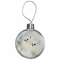 White Chinchilla Kittens Christmas Bauble