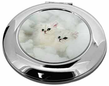 White Chinchilla Kittens Make-Up Round Compact Mirror