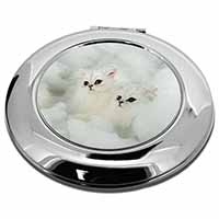White Chinchilla Kittens Make-Up Round Compact Mirror