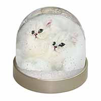 White Chinchilla Kittens Snow Globe Photo Waterball