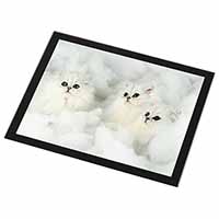 White Chinchilla Kittens Black Rim High Quality Glass Placemat