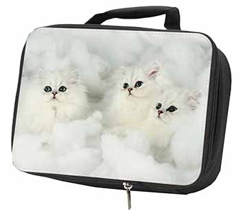 White Chinchilla Kittens Black Insulated School Lunch Box/Picnic Bag