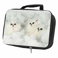 White Chinchilla Kittens Black Insulated School Lunch Box/Picnic Bag