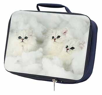 White Chinchilla Kittens Navy Insulated School Lunch Box/Picnic Bag