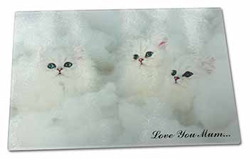 Large Glass Cutting Chopping Board Chinchilla Kittens 