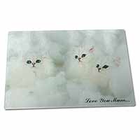 Large Glass Cutting Chopping Board Chinchilla Kittens 