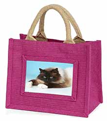 Beautiful Birman Cat Little Girls Small Pink Jute Shopping Bag