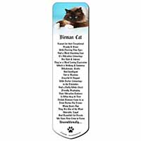 Beautiful Birman Cat Bookmark, Book mark, Printed full colour