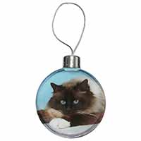 Beautiful Birman Cat Christmas Bauble