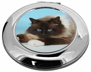 Beautiful Birman Cat Make-Up Round Compact Mirror