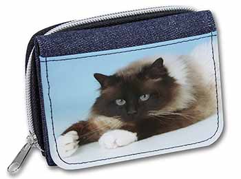 Beautiful Birman Cat Unisex Denim Purse Wallet