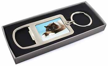 Beautiful Birman Cat Chrome Metal Bottle Opener Keyring in Box