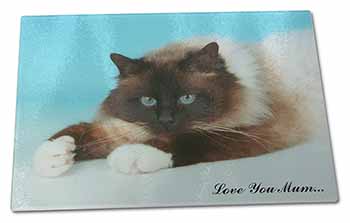 Large Glass Cutting Chopping Board Beautiful Birman Cat 