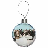 Cute Norwegian Forest Kittens Christmas Bauble