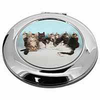 Cute Norwegian Forest Kittens Make-Up Round Compact Mirror
