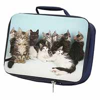 Cute Norwegian Forest Kittens Navy Insulated School Lunch Box/Picnic Bag