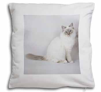 Beautiful Birman Cat Soft White Velvet Feel Scatter Cushion