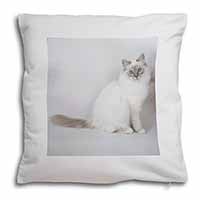 Beautiful Birman Cat Soft White Velvet Feel Scatter Cushion