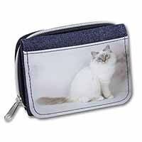 Beautiful Birman Cat Unisex Denim Purse Wallet