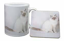 Beautiful Birman Cat Mug and Coaster Set