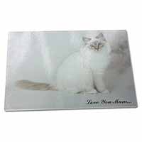 Large Glass Cutting Chopping Board Birman Cat 