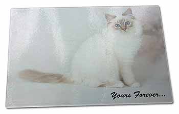 Large Glass Cutting Chopping Board Birman Cat 