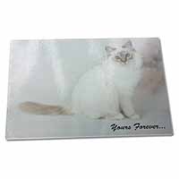 Large Glass Cutting Chopping Board Birman Cat 