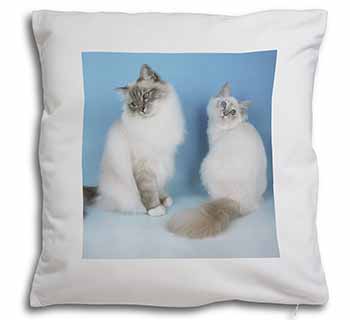 Gorgeous Birman Cats Soft White Velvet Feel Scatter Cushion