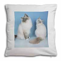 Gorgeous Birman Cats Soft White Velvet Feel Scatter Cushion