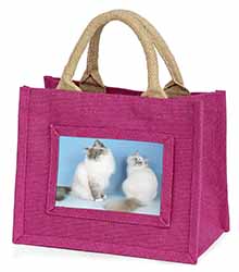 Gorgeous Birman Cats Little Girls Small Pink Jute Shopping Bag
