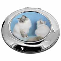 Gorgeous Birman Cats Make-Up Round Compact Mirror