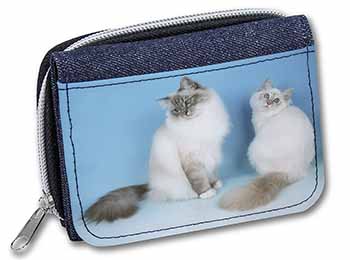 Gorgeous Birman Cats Unisex Denim Purse Wallet