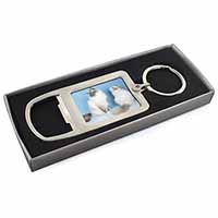 Gorgeous Birman Cats Chrome Metal Bottle Opener Keyring in Box