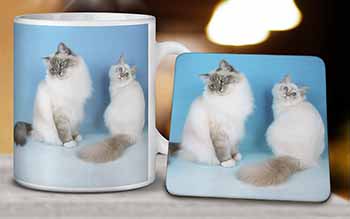 Gorgeous Birman Cats Mug and Coaster Set